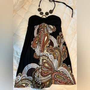 Iz Byer Black and White Strapless Sundress Cocktail